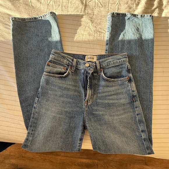 Agolde Harper Mid Rise Relaxed Straight Jean in Flash - size 23 - Picture 9 of 15